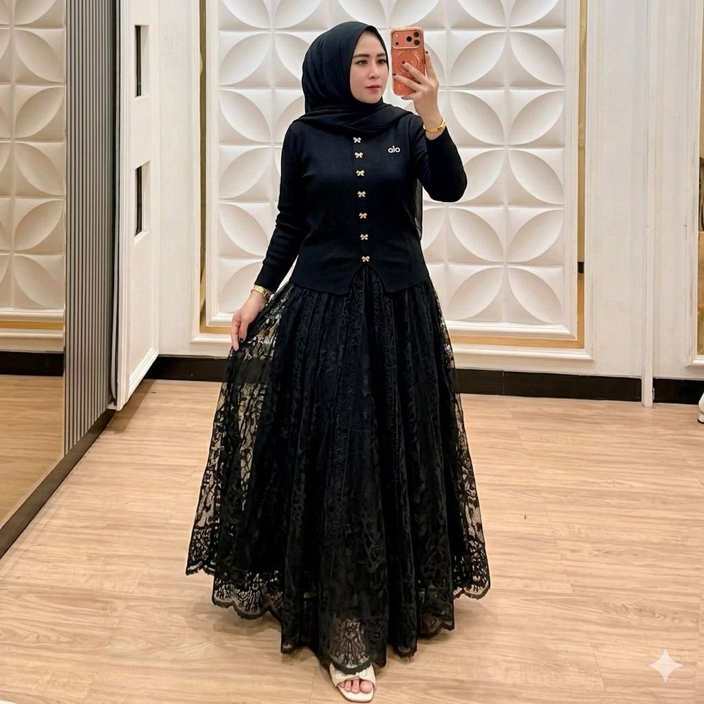 gamis bangkok terbaru by zara woman versi kancing