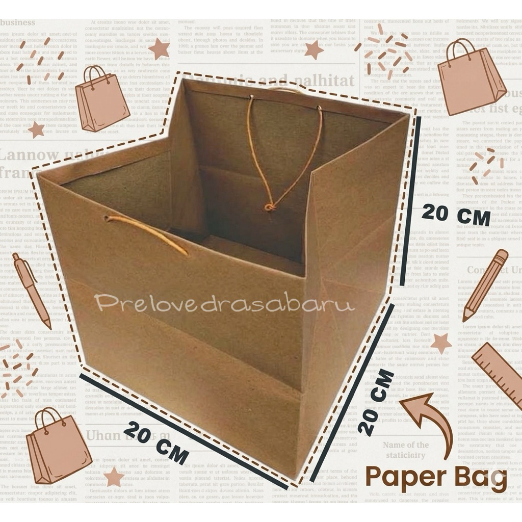 Paper Bag Ukuran 20x20x20 cm