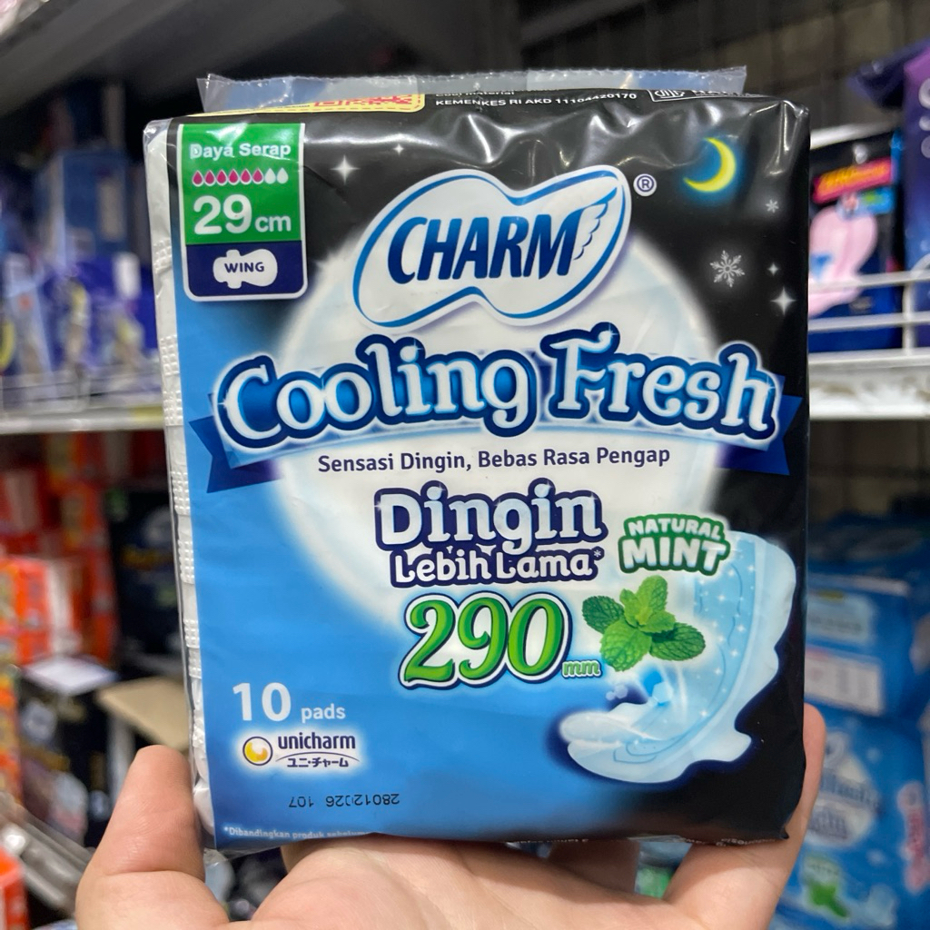 CHARM COOLING FRESH softex pembalut wing non wing sayap tidak sayap night comfort maxi
