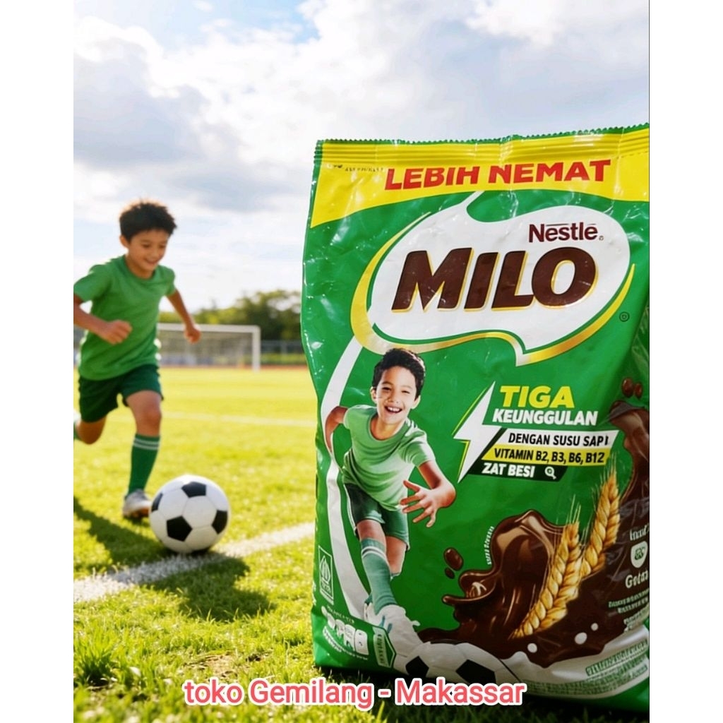 Milo Bubuk Activ Go Pouch 300g / 990g, Minuman Cokelat Bubuk yang nikmat, rendah gula dan bergizi