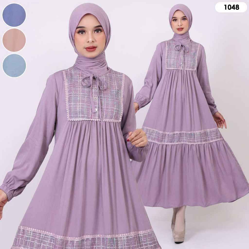 Zeeya Collection Shafira Gamis Midi Muslim Wanita Bahan Rayon Twill Premium  All Size