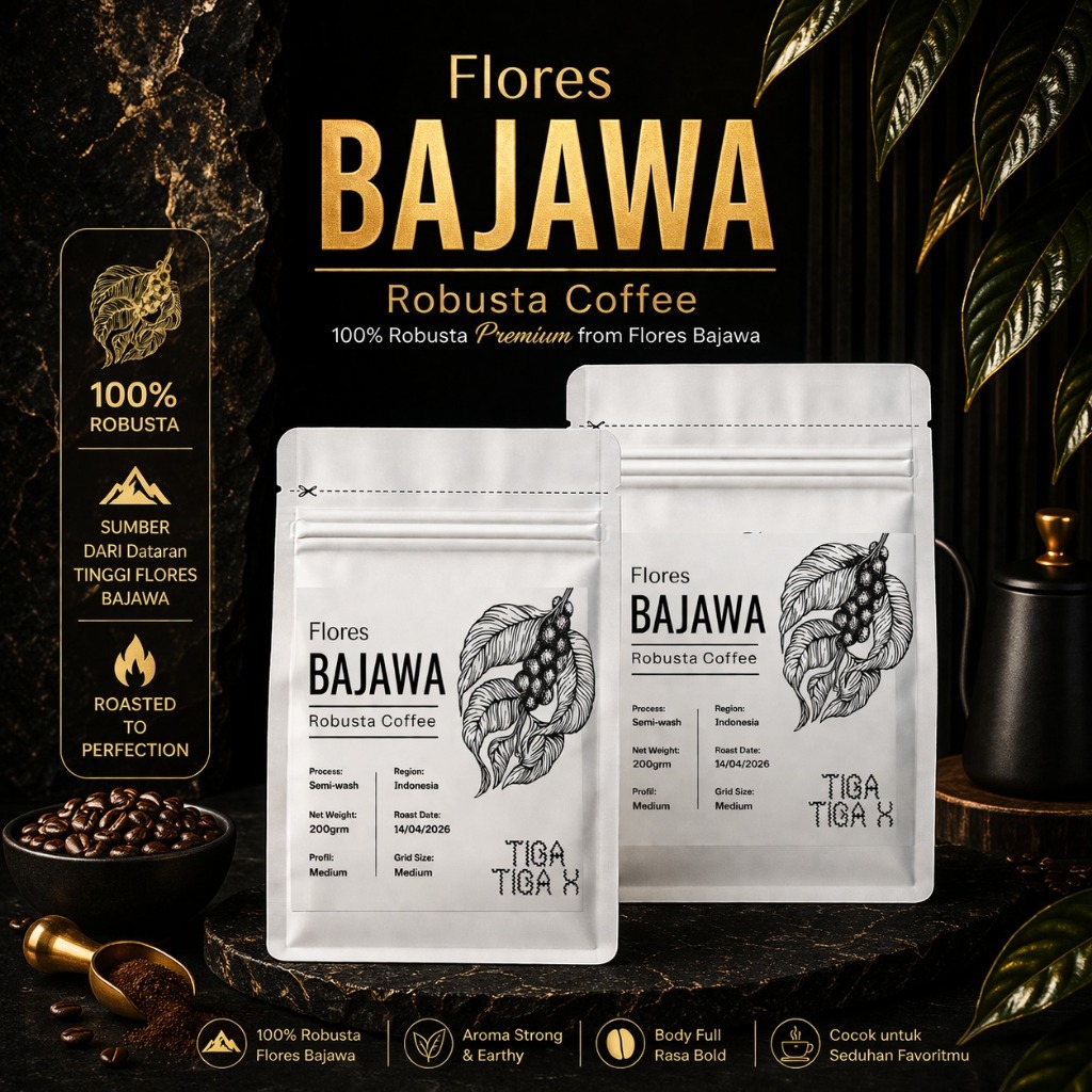 Biji Kopi Bubuk Robusta - Bajawa Flores Robusta 200gram - Coffee Roast Beans