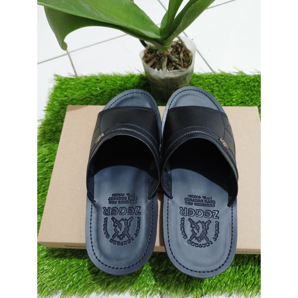 Zeger Sandal Kulit Slop Pria dewasa, P 815 100% Original
