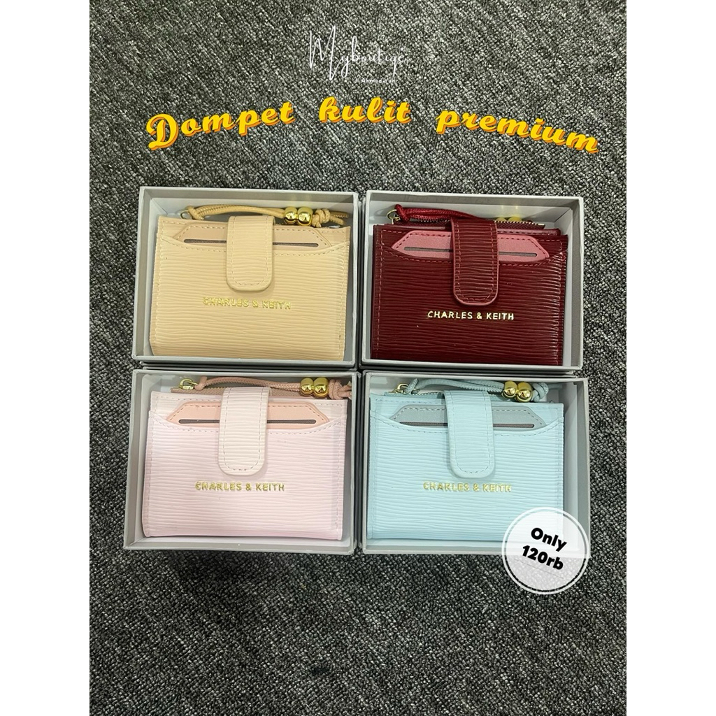 Dompet Lipat Wanita charles and keith - Kulit Sintetis Premium, Desain Modis, 4 Warna