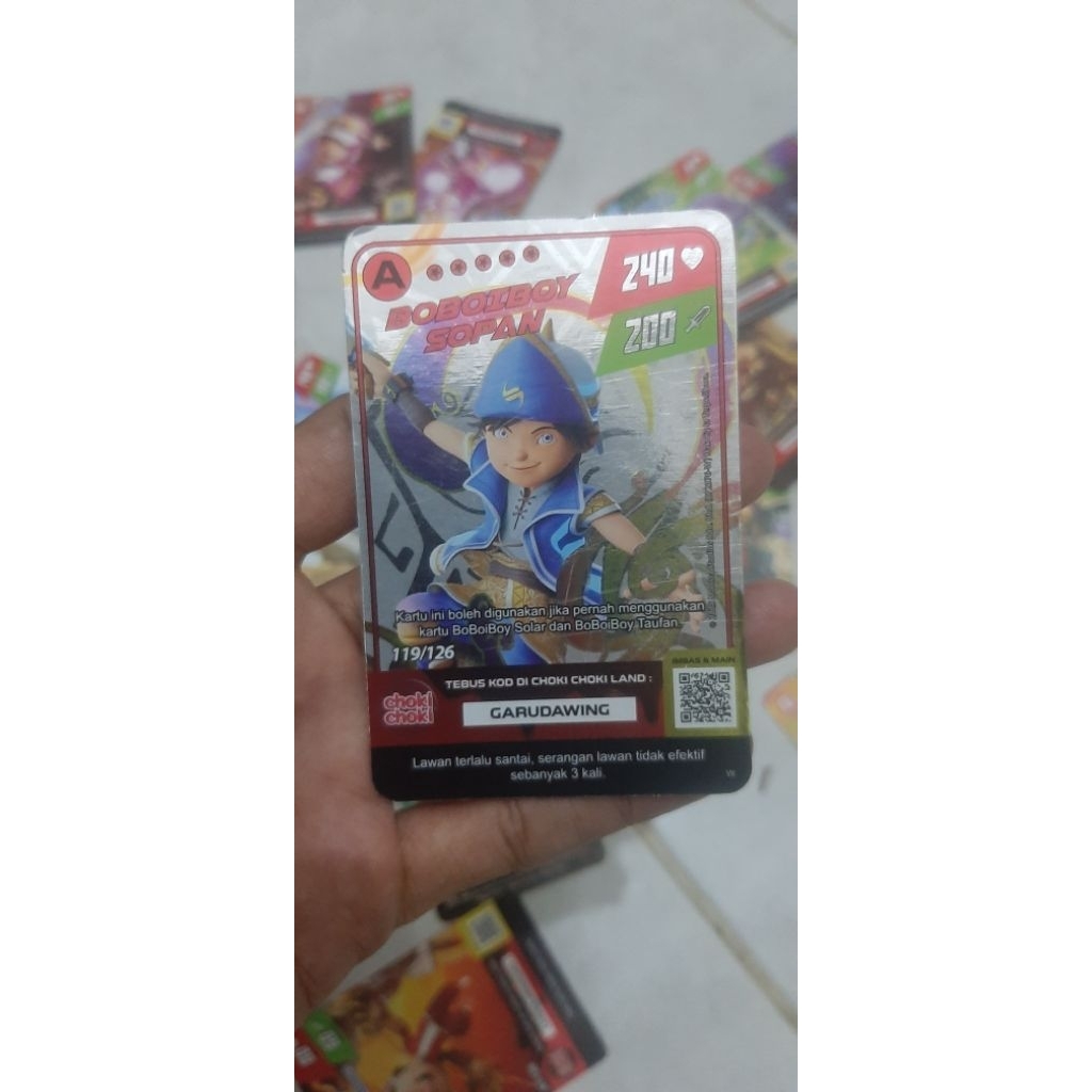 Kartu Mainan Hologram Foil Asli Choki Choki Boboiboy Emas/Silver/Perak 1 pcs KARTU LANGKA