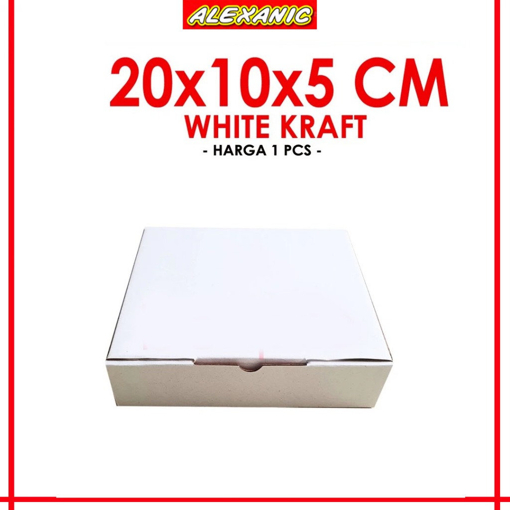 Kardus PUTIH E 20x10x5 cm Die Cut | Kardus Karton Box Diecat Warna Putih 20 x 10 x 5 cm | Kardus Put