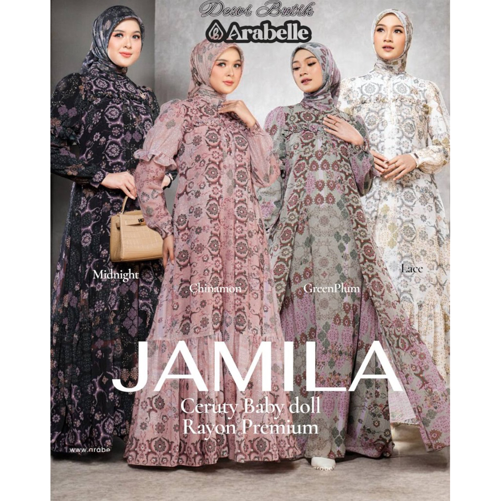 ARABELLE SCARF JAMILA DRESS SERIES SET SCARF GAMIS CERUTY BABY DOLL INNER FURING RAYON PREMIUM BUSUI