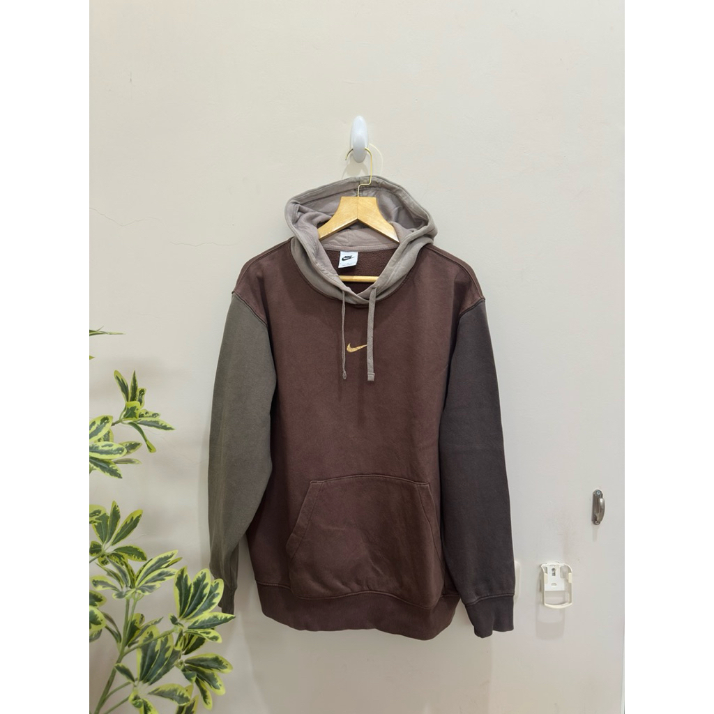 Hoodie Nike Rare Colour Block 4 Tone Center Swoosh Logo Retro Style Preloved