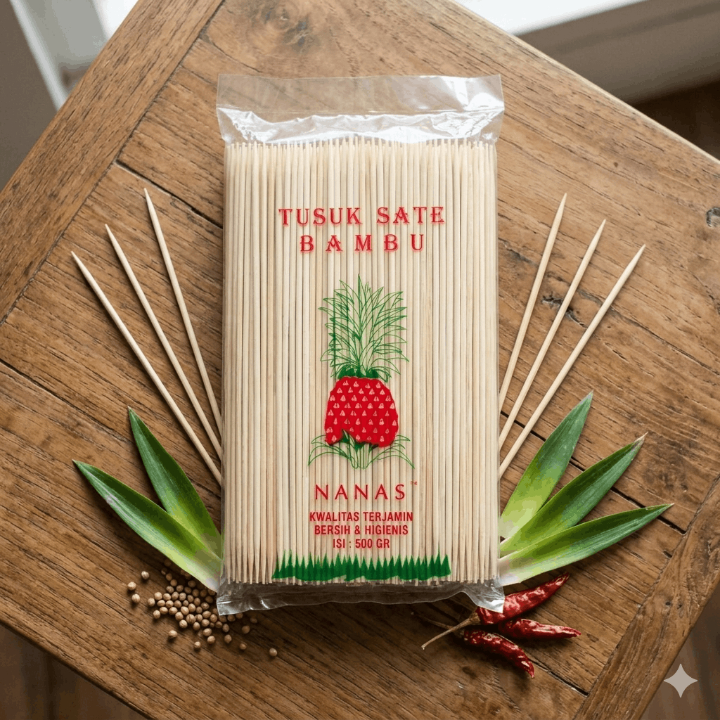Tusuk Sate / Lidi Sate Bambu Cap Nanas 1 Pack (500Gr)