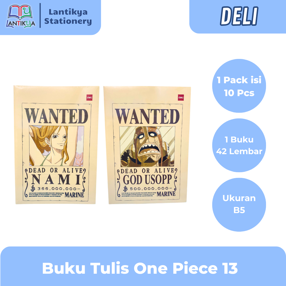 [1 PACK] Buku Tulis DELI 42 lembar One Piece 13 / CNB 542 ONE PIECE 13