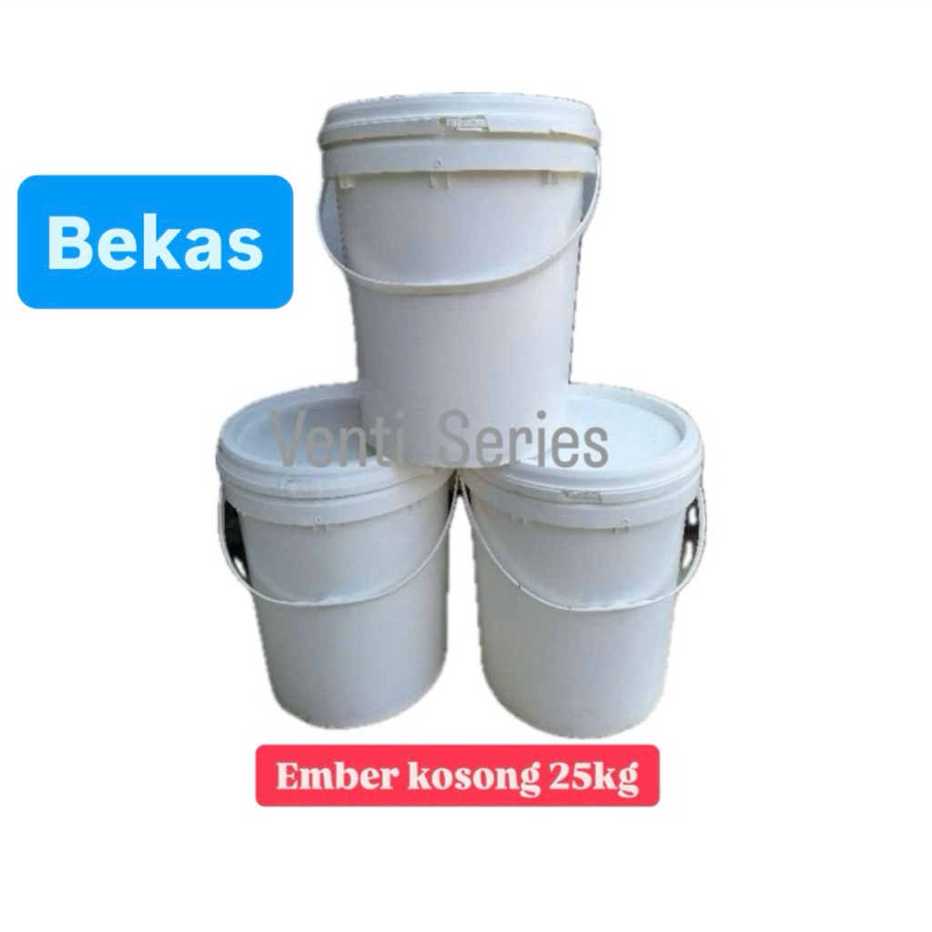 Ember Kosong 25kg / Ember bekas 25kg / Ember bekas putih Anti Bocor
