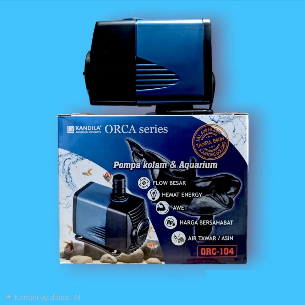 Kandila ORCA 104 Pompa celup Filter Aquarium Kolam air Kandila 25 Watt