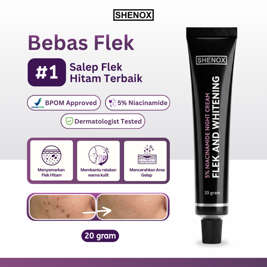 Shenox Skincare Salep Flek Night Whitening Resmi BPOM | Salep Malam Flek Hitam