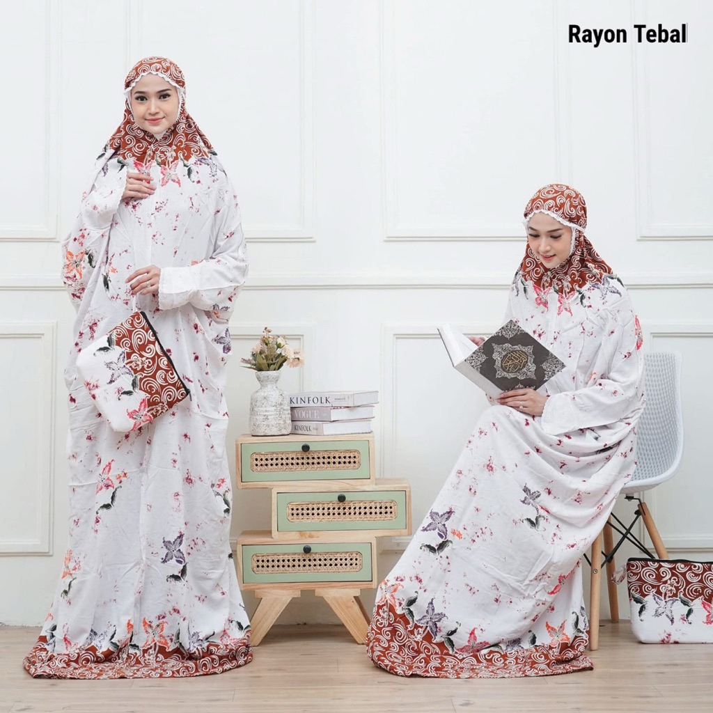 MUKENA TERUSAN RAYON JUMBO BATIK CAP PEKALONGAN