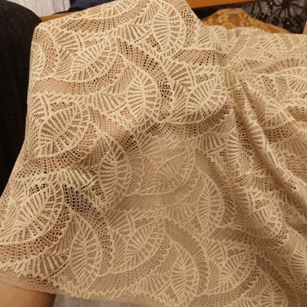 Kain bahan brukat stretch meteran brukat melar brukat kebaya(harga per 0,5 meter)