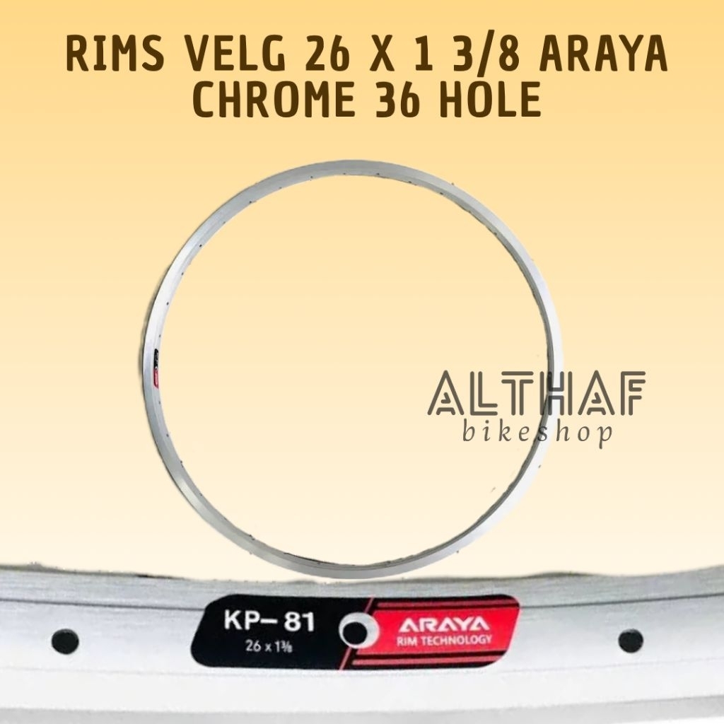 Rims Velg Araya 26 X 1 3/8 Chrome 36 Hole