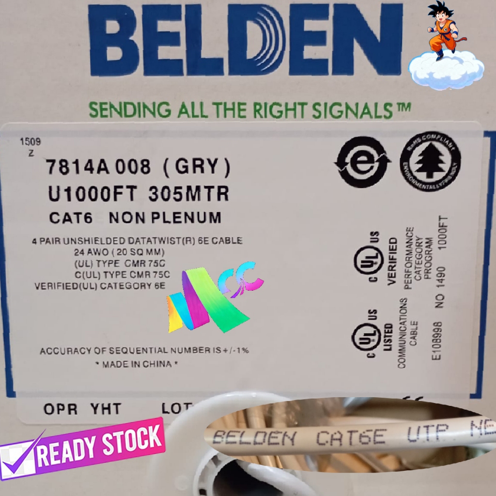 Kabel Belden Cat6 / Kabel Lan UTP Cat6 BELDEN 1 Roll 305M