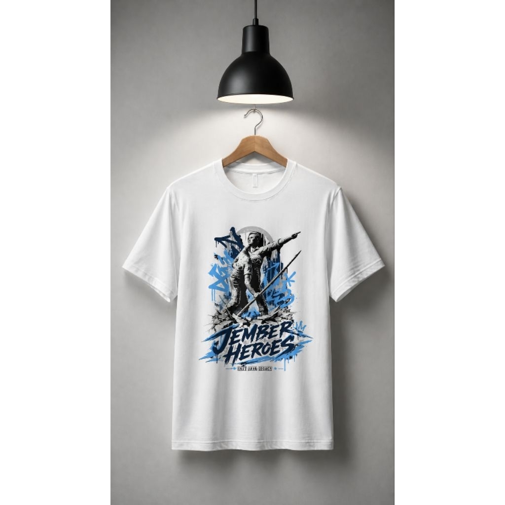 Kaos Jember. Jember Heroes (Patung Pahlawan Jember). Cotton Combed 24 s, cocok untuk pria kasual