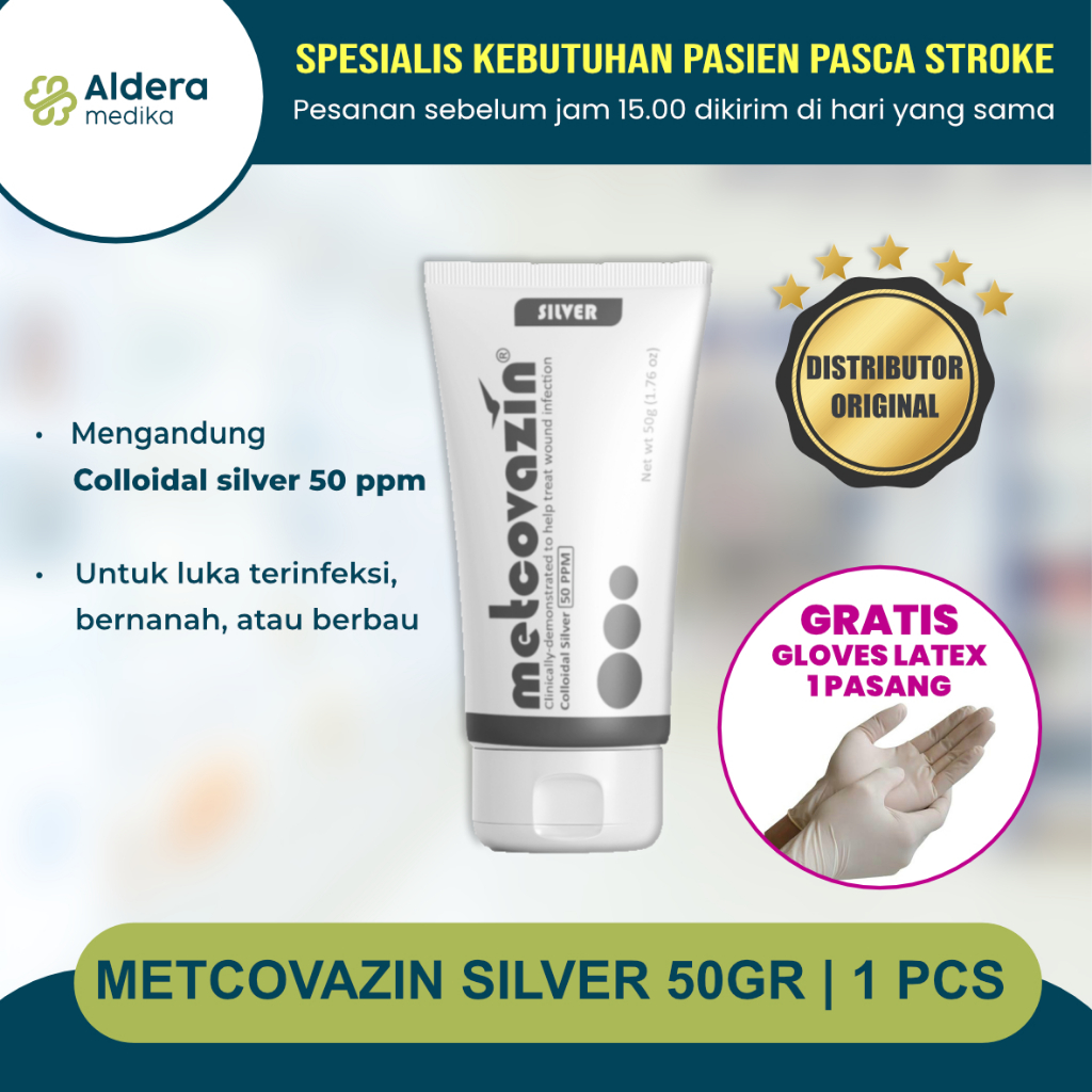 Salep Luka Infeksi & Diabetes Metcovazin Silver 50gr - Atasi Luka Bernanah & Bau