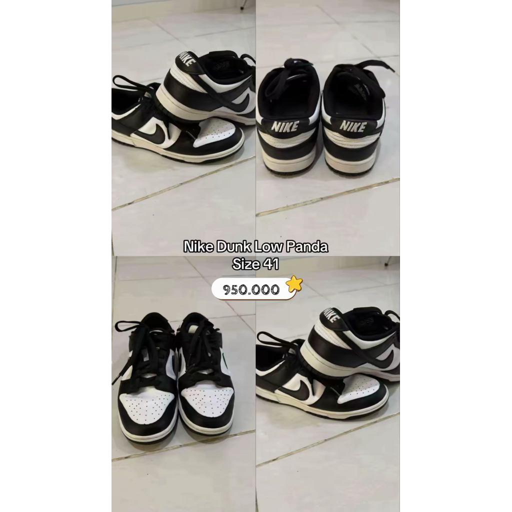 PRELOVED Sepatu Nike Dunk Low Panda Size 41