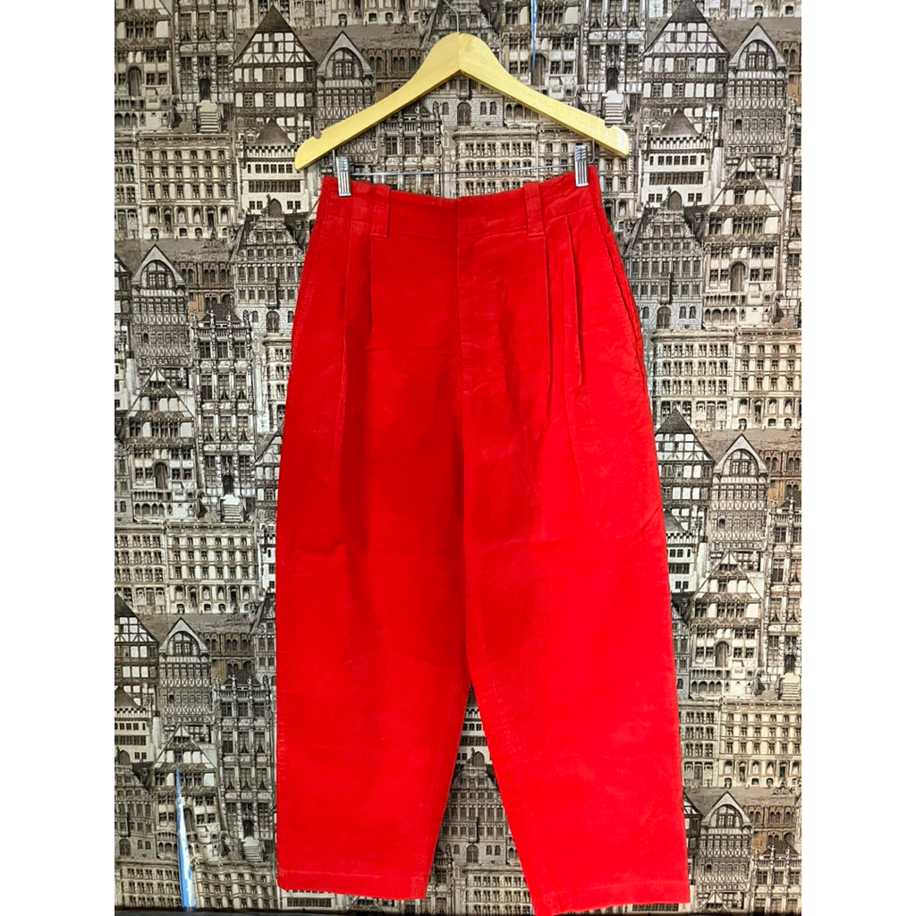 Preloved KULOT CORDUROY UNIQLO X MARNI_OREN FLAME (BARU/ LEPAS TAG AJA)