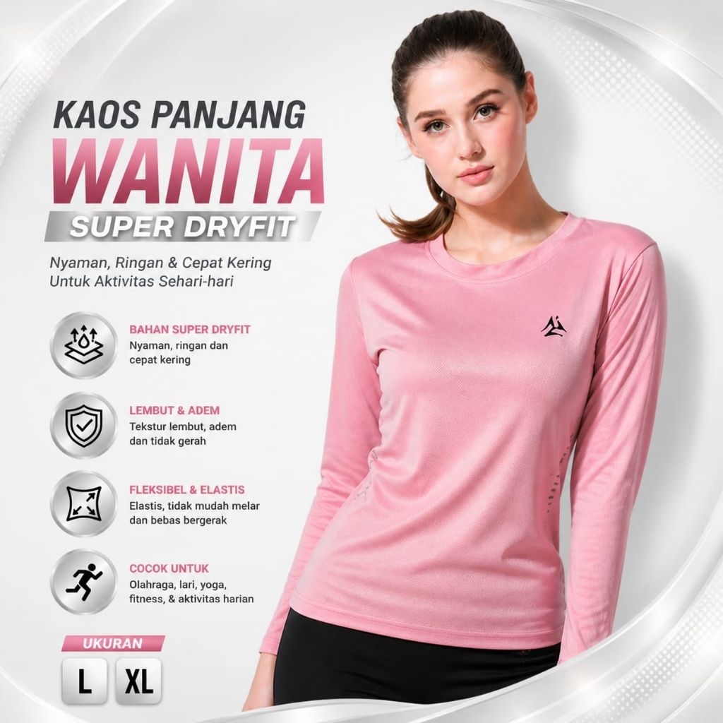Baju Olahraga wanita traning lengan panjang