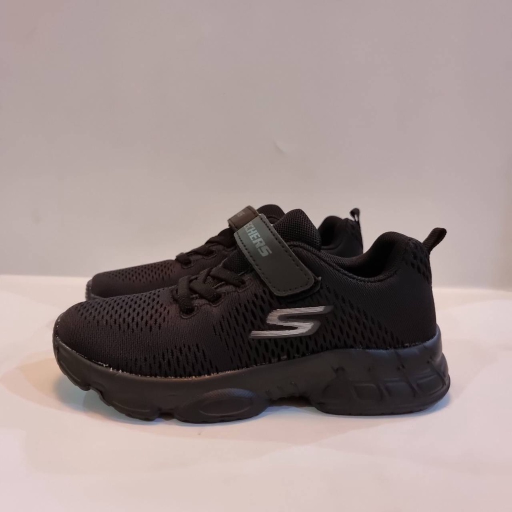 TERLARIS - SEPATU ANAK SEKOLAH LAKI-LAKI PEREMPUAN SKECHERS HITAM POLOS / FULL BLACK