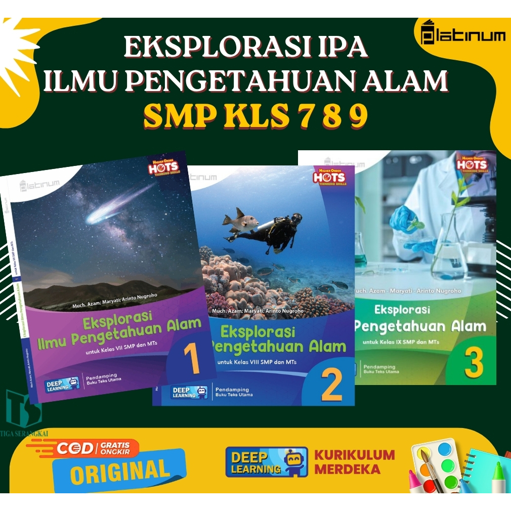 Platinum - Buku IPA kelas 7 8 9 SMP / EKSPLORASI IPA SMP / Kurikulum Deep Learning