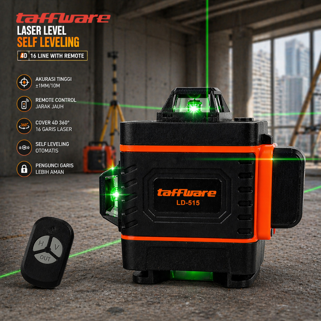 Laser level Tukang Bangunan Mesin Self Leveling 12 Line Laser 3D Waterpass Peralatan Perkakas
