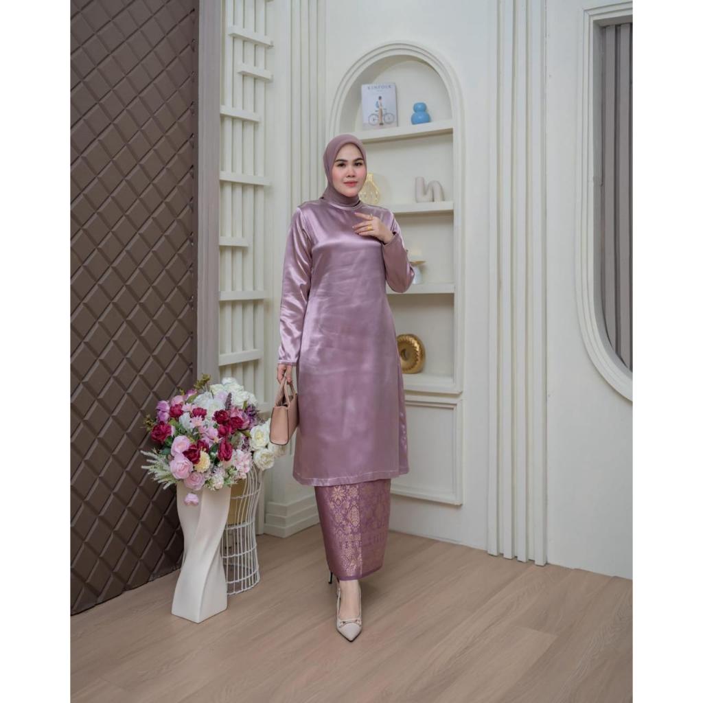 Set Baju Kurung Melayu Polos / Kebaya Baju Kurung Rok Songket / Kebaya Modern / Kebaya Pesta Seragam