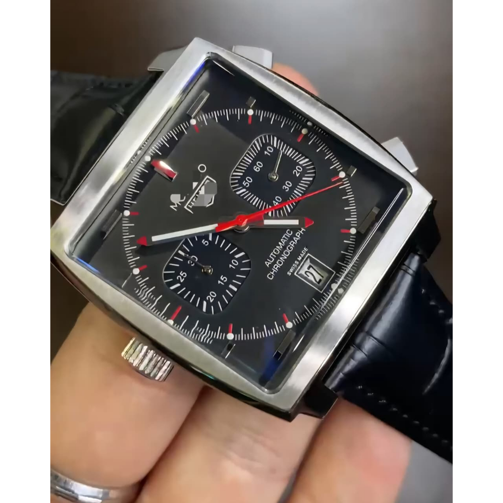New jam tangan pria Tag her Monaco chronograph 39MM leather more colours dial