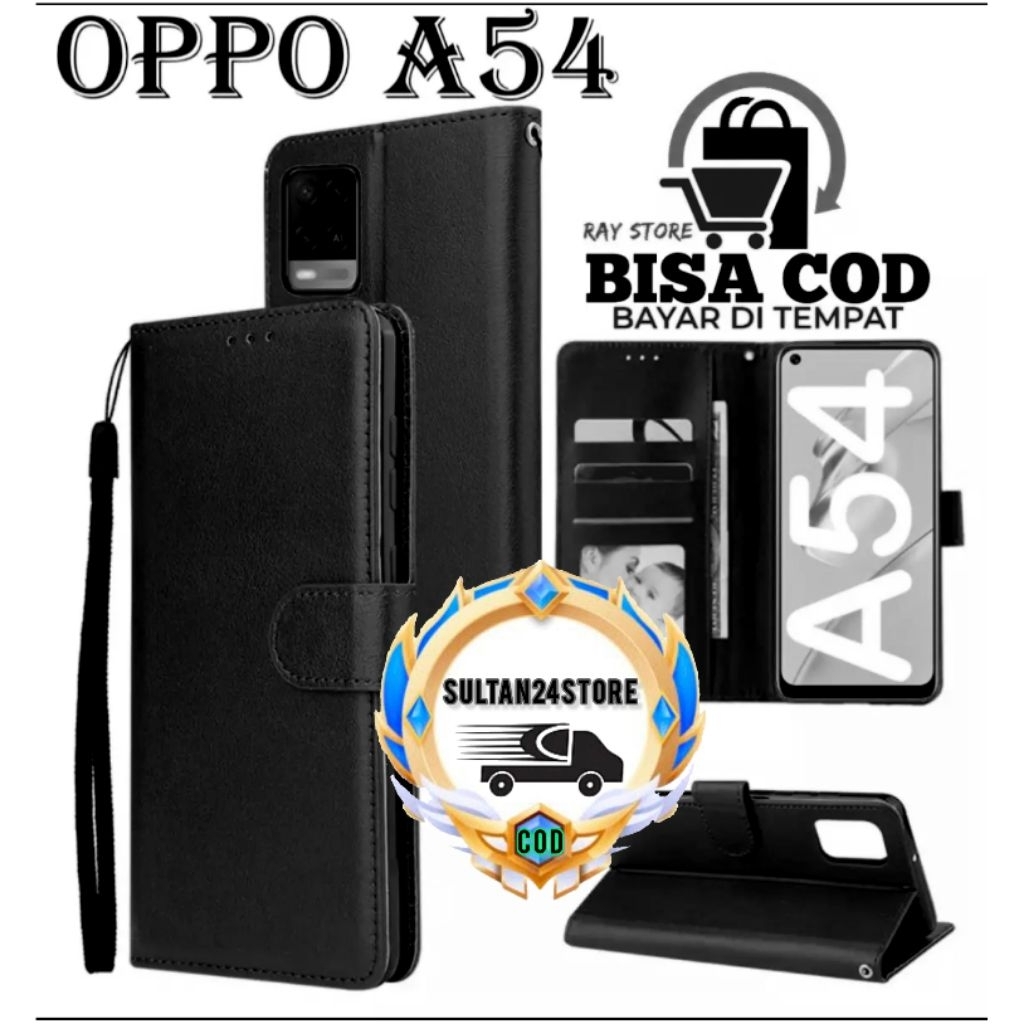 Case Dompet Case Leather Flip For OPPO A54