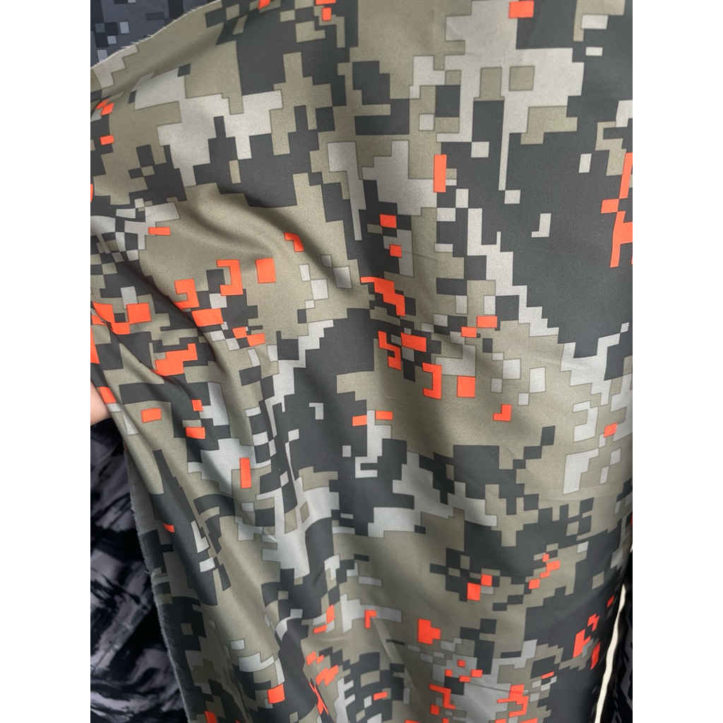 kain parasut motif loreng warna ijo army