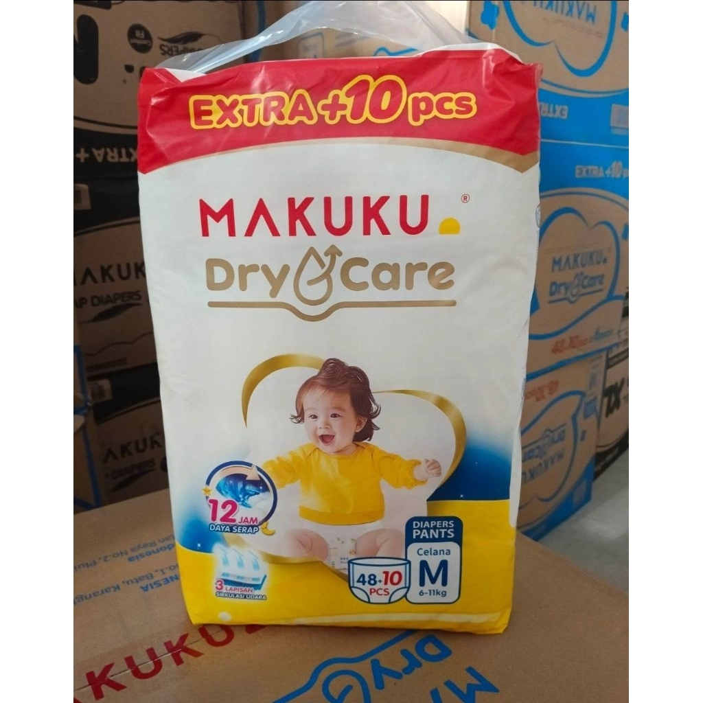 PAMPERS MAKUKU DRYCARE UKURAN M 48+10