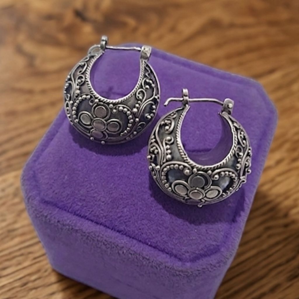 Second Anting Handmade Perak Bali Etnik Vintage