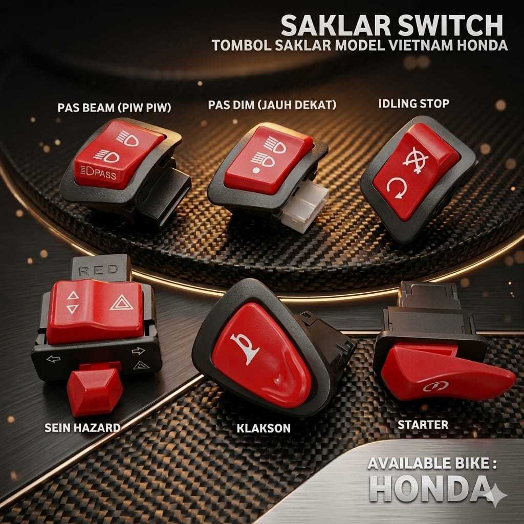 Saklar Motor Honda Merah Engine Cut Off Honda PNP Beat Vario Scoopy Genio Supra Revo Blade CBR Unive