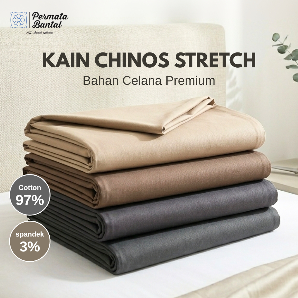 Kain Chinos Stretch Bahan Celana Katun Melar
