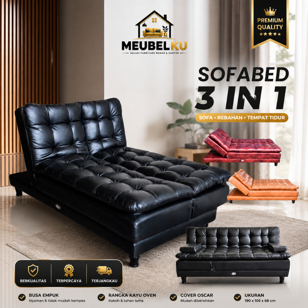 SofaBed BIGLAND 3IN1 Premium Tebal Empuk Bisa Jadi Kasur Lipat Sofa Bed Multifungsi Minimalis