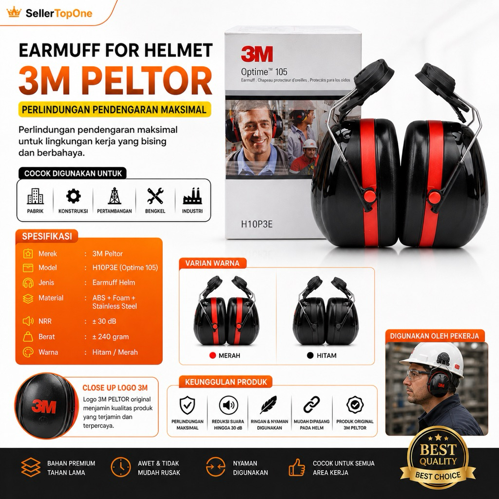 3M Earmuff Safety For Helmet / Earmuff Safety 3M Peltor Original