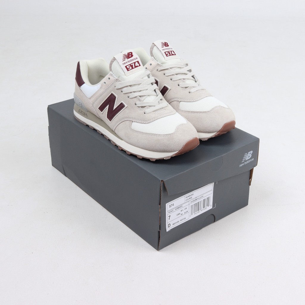 (FTBX) Sepatu Sneakers New Balance 574 Moonbeam Burgundy