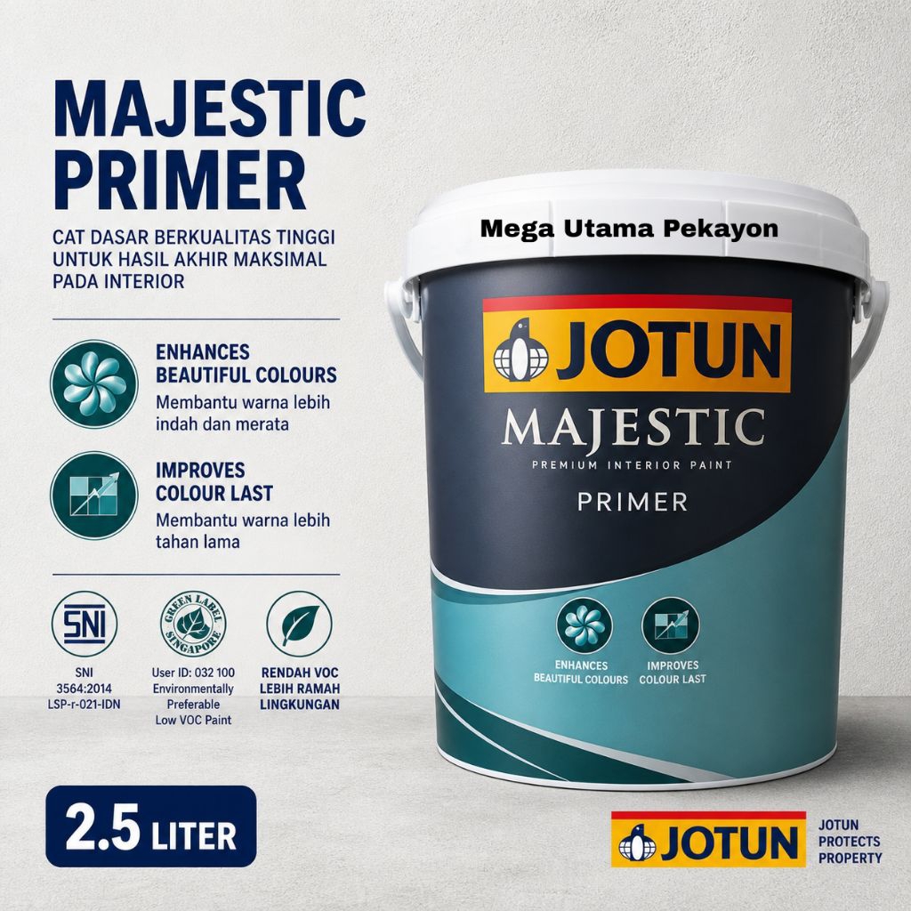 Cat Dasar Interior Premium Dari Jotun | Jotun Majestic Primer Kemasan 2.5Liter