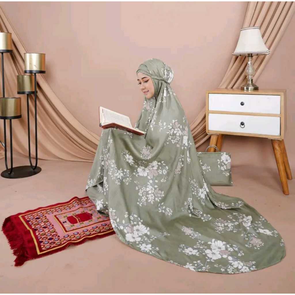 Mukena dewasa jumbo motif bunga sakura kekinian || mukena dewasa terbaru || mukena rayon bali