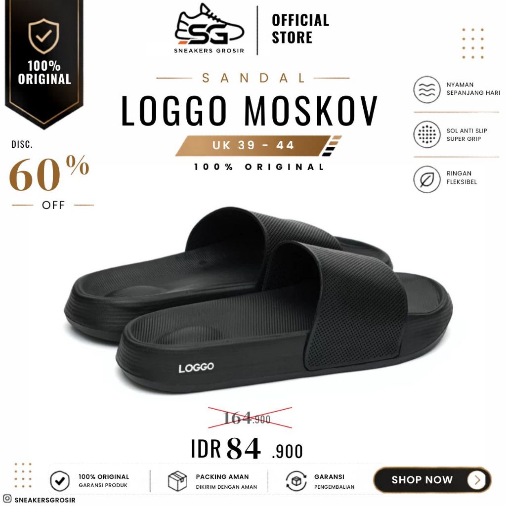 SANDAL LOGGO MOSKOV  SERIES 100% ORIGINAL || Sandal SERIES size 39-44
