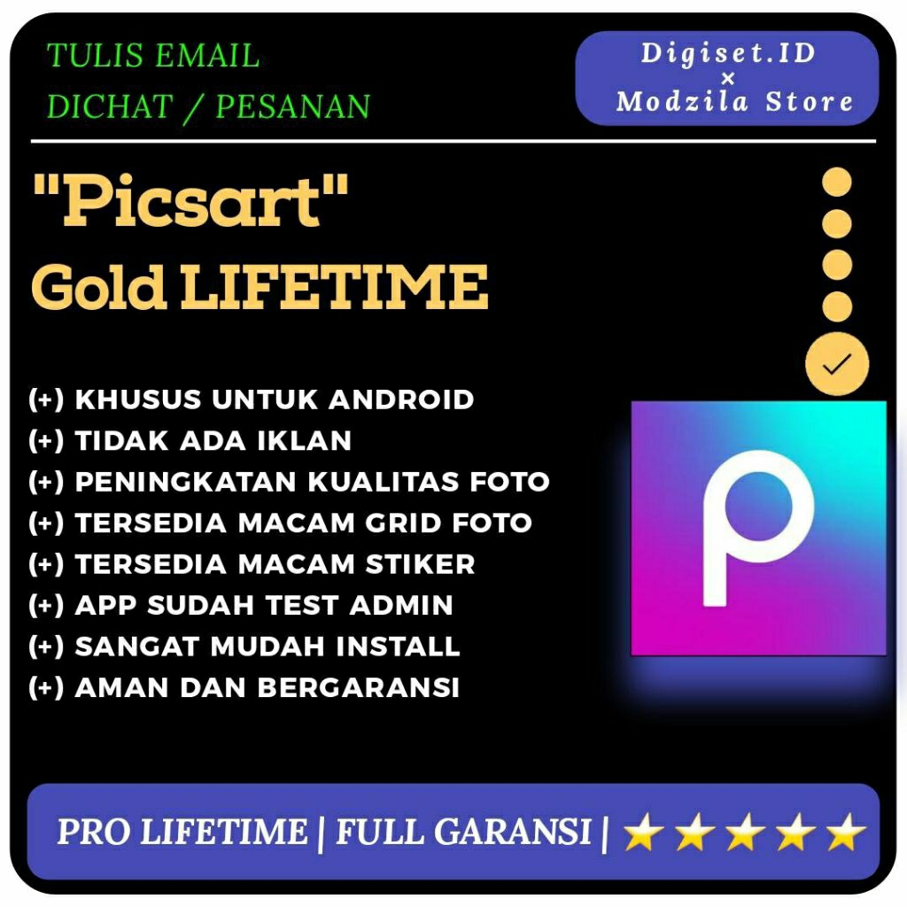picsart v27.2.3 GOLD lifetime aplikasi edit foto dengan hiasan dan stiker