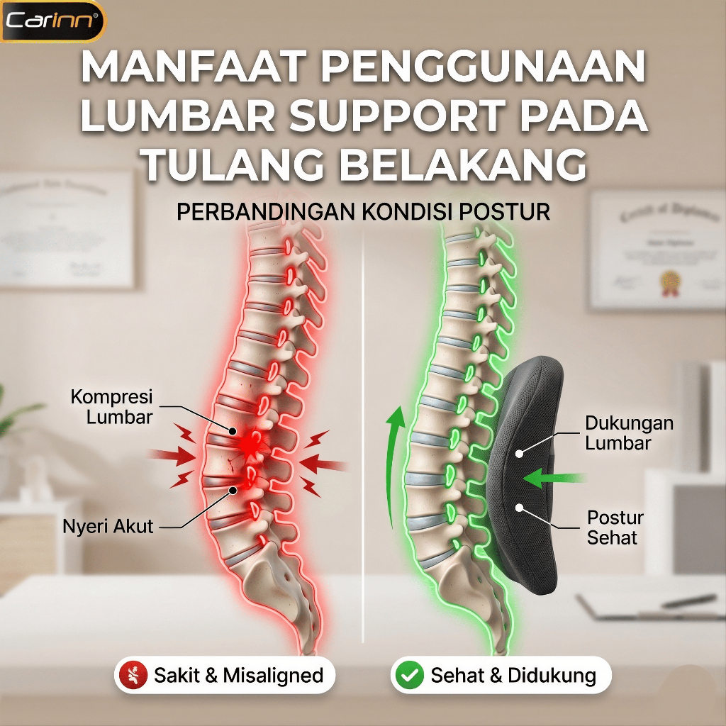 Carinn Sandaran Punggung Jok Mobil Sandaran Punggung Kursi Kantor