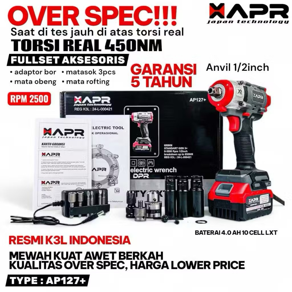APR IMPACT WRENCH AP127+ MESIN PEMBUKA BAUT BERGARANSI 5 TAHUN
