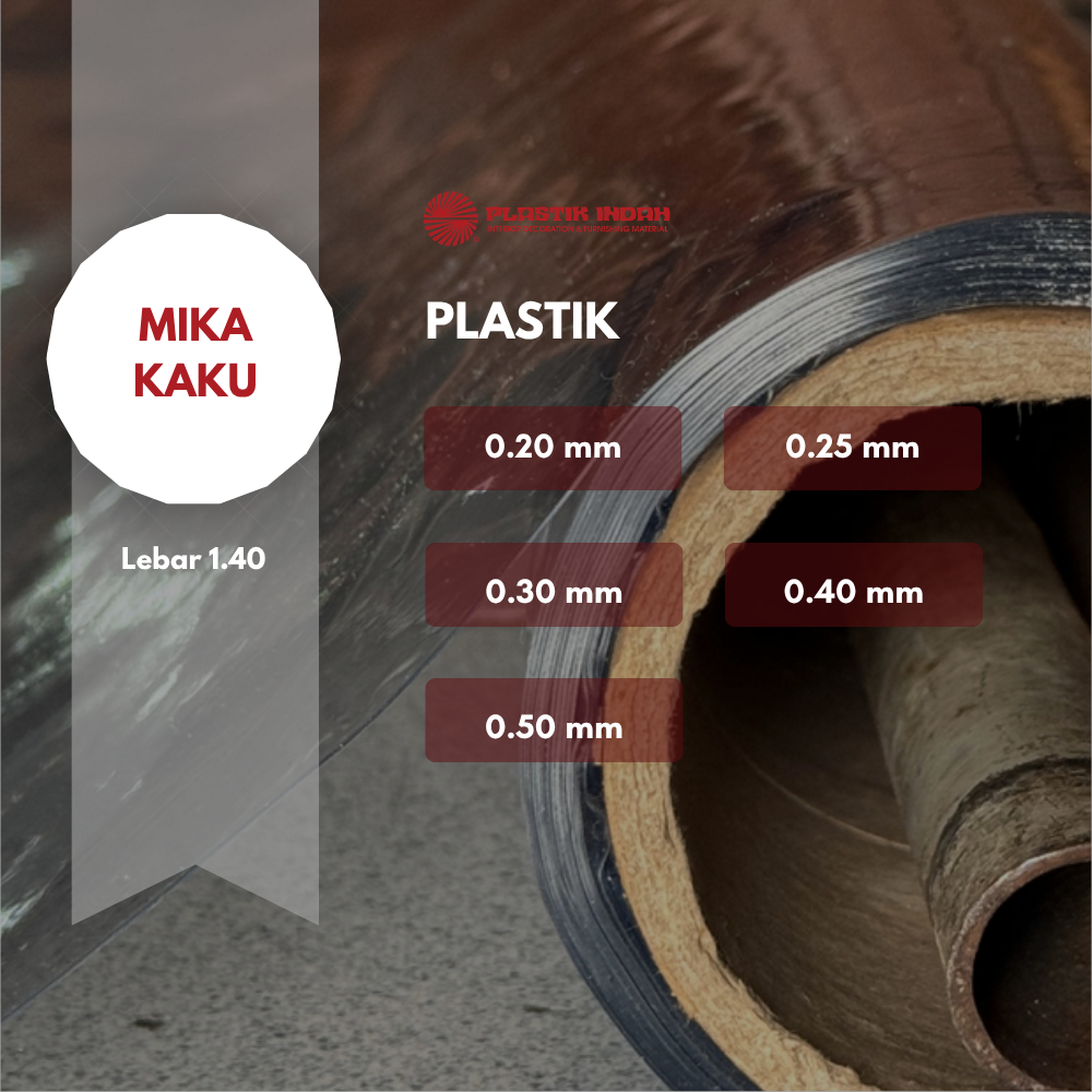 Plastik Mika Bening Kaku / Kemasan Plastik Bening Meteran Lebar 1,40 meter