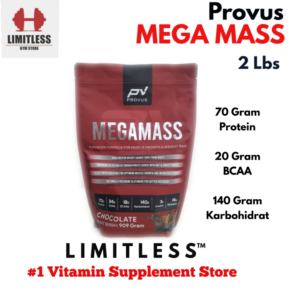 Provus MEGAMASS GAINER 2 lbs - 900G PV Mega mass Weight Gain 2lb Halal BPOM