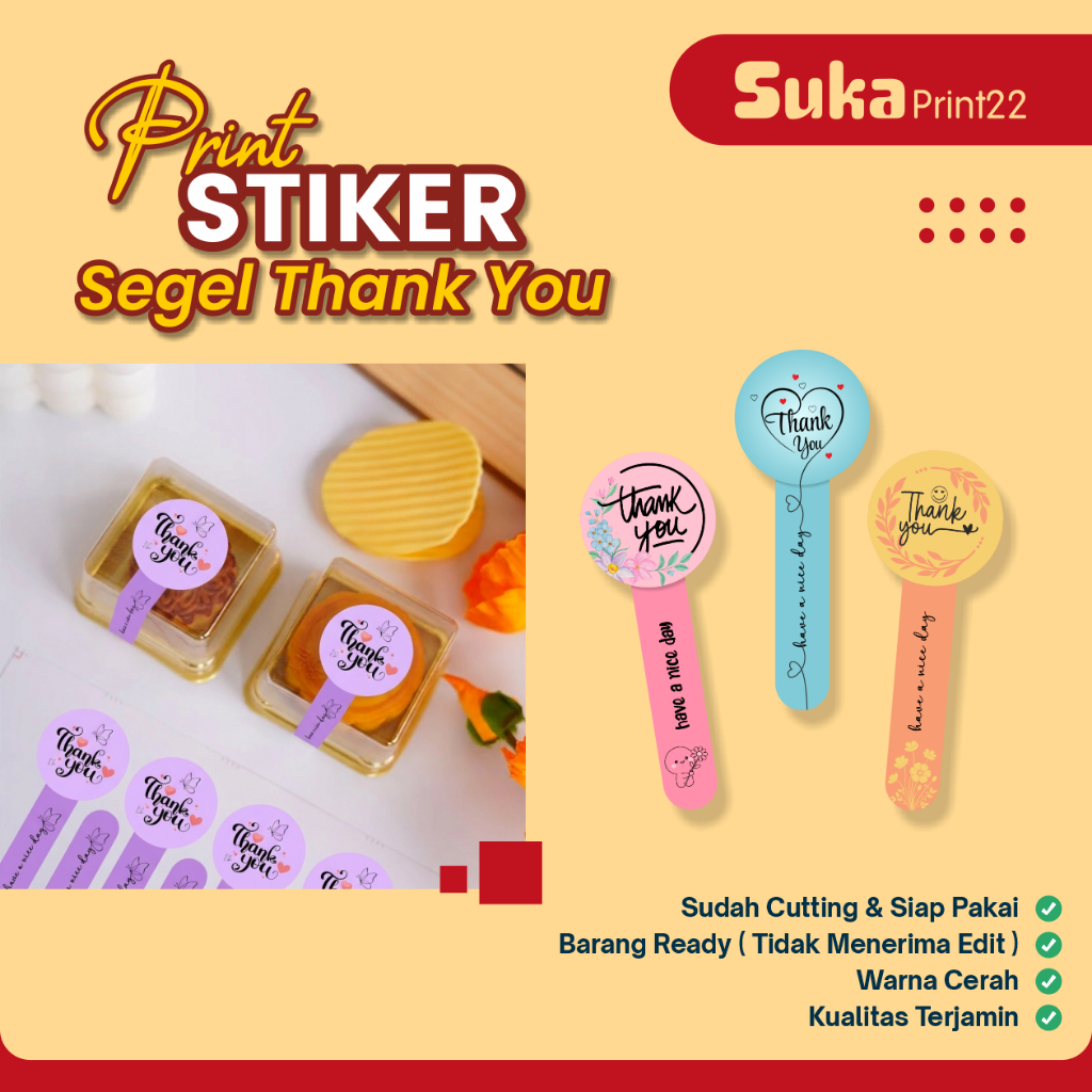 Stiker Segel Thank You Desain Terbaru Aesthetic