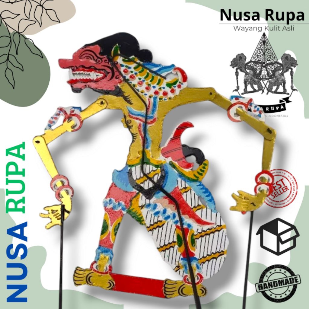 wayang kulit kertas Buto Cakil 45cm mainan anak